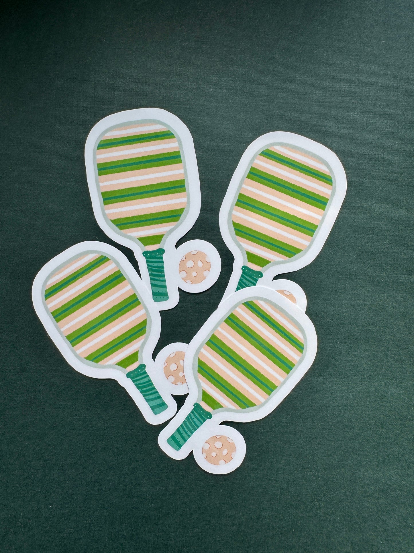 Stripes Pickleball Sticker