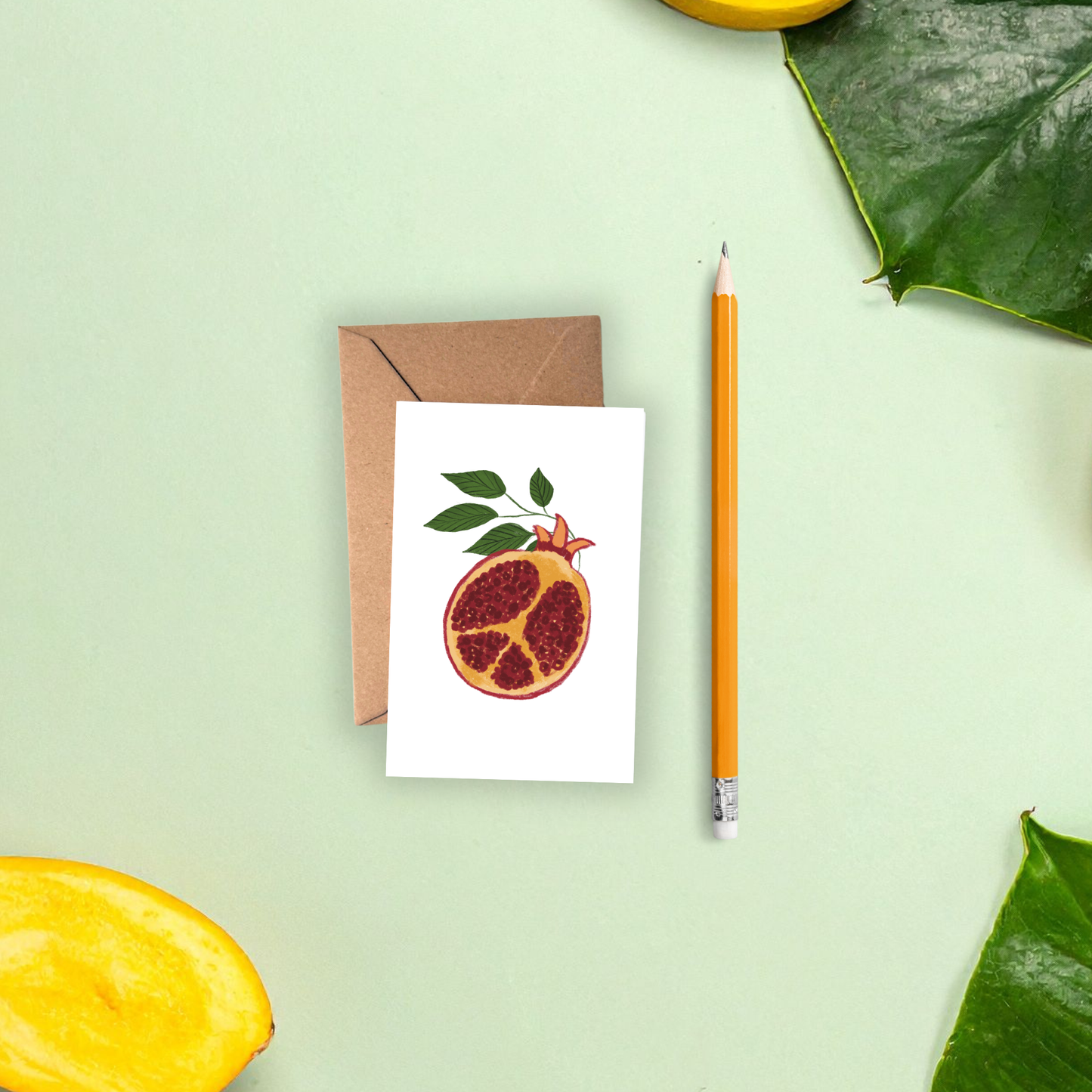 Tropical Fruit Mini Enclosure Card | Pomegranate