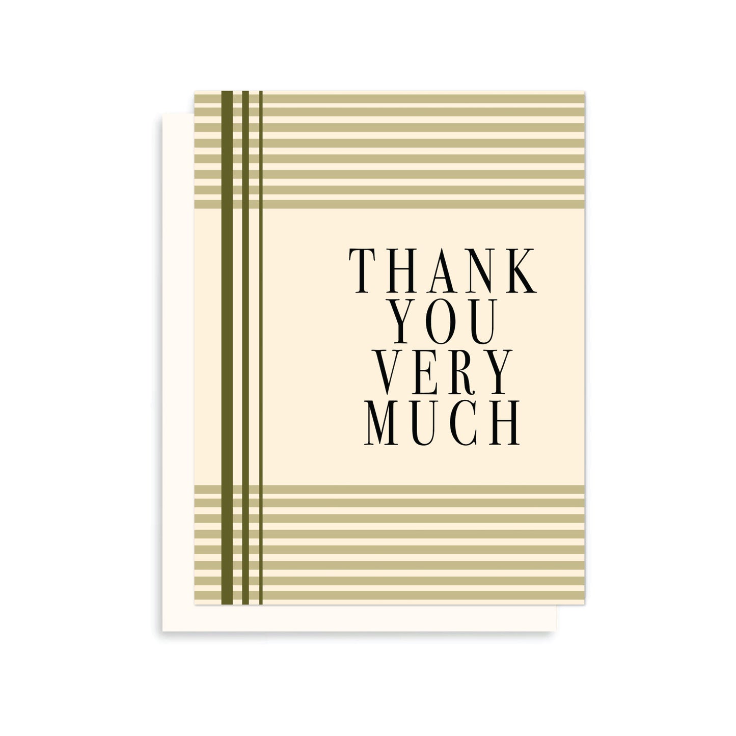 minimalist striped thank you card