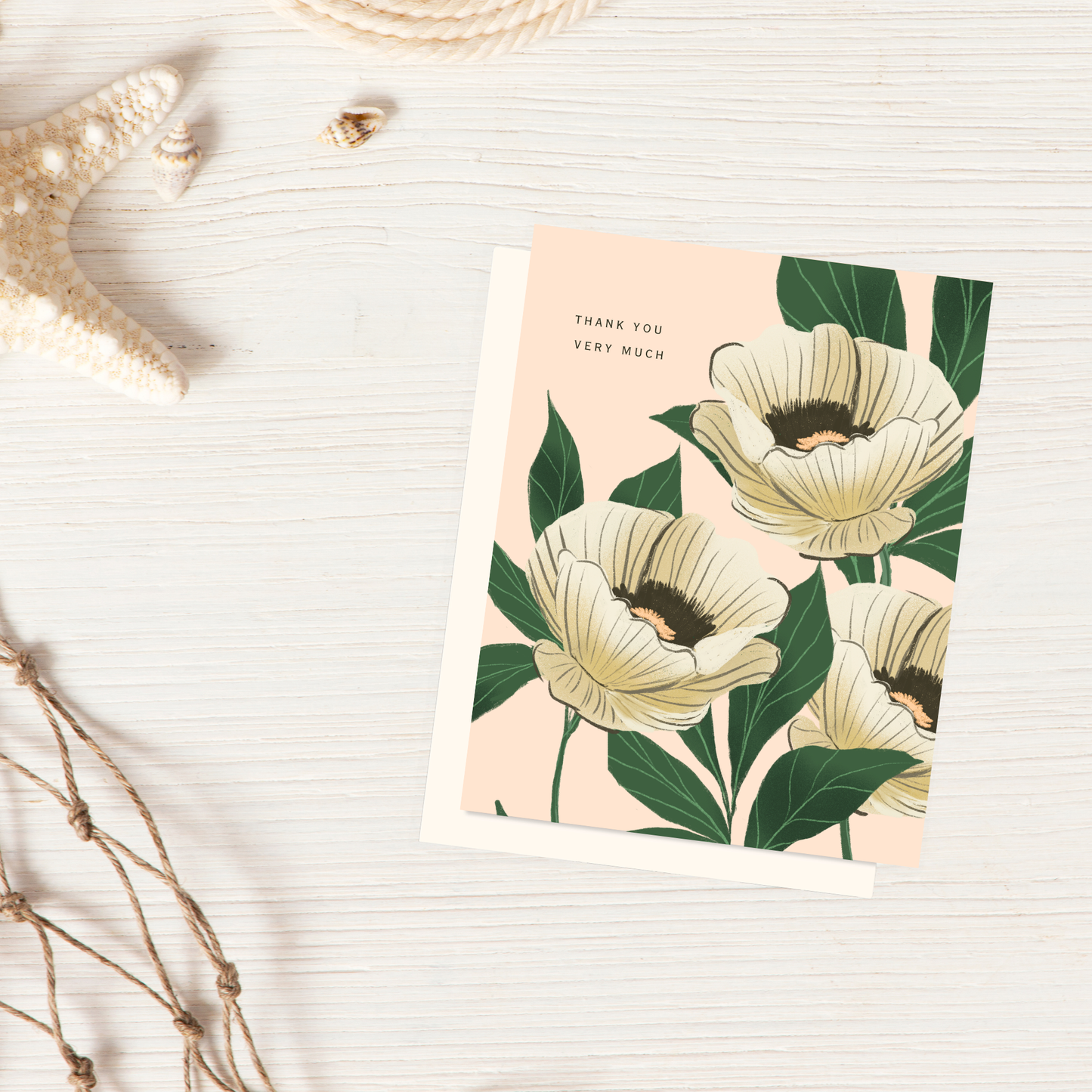Modern Floral Thank you Card