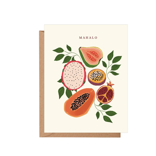 Hawaii thank you card with tropical illustration