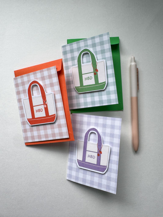 Birthday Die Cut Tote Bag Petite Notecard