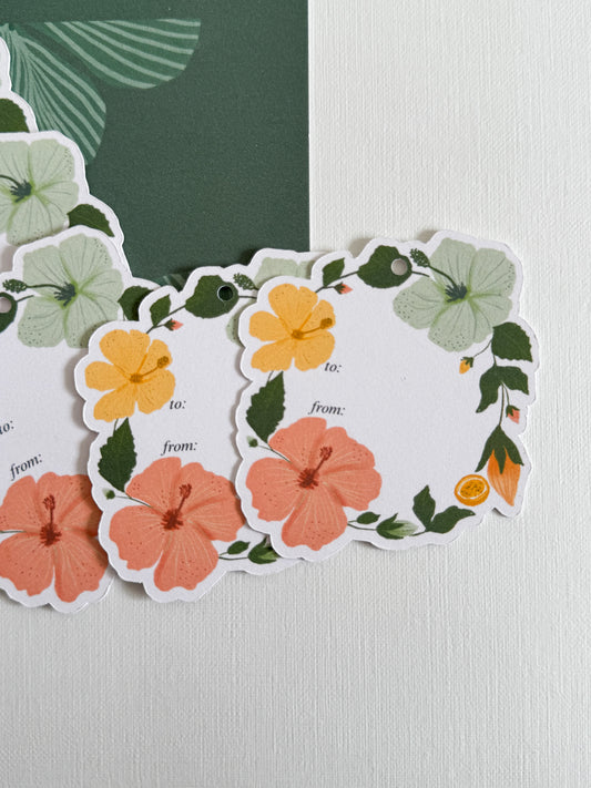 Aloha Floral Wreath Gift Tag