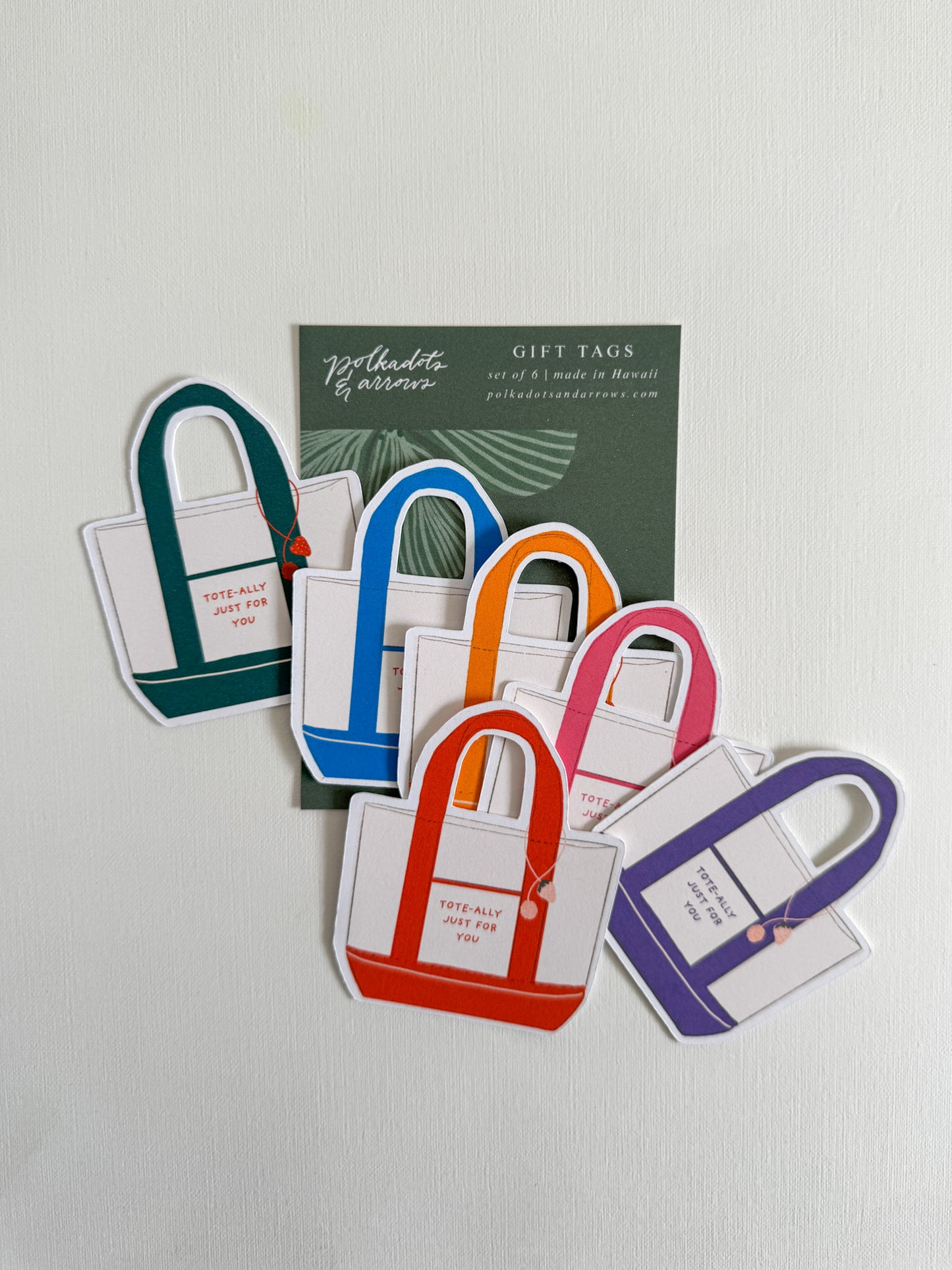 Tote Bag Gift Tag Multi color