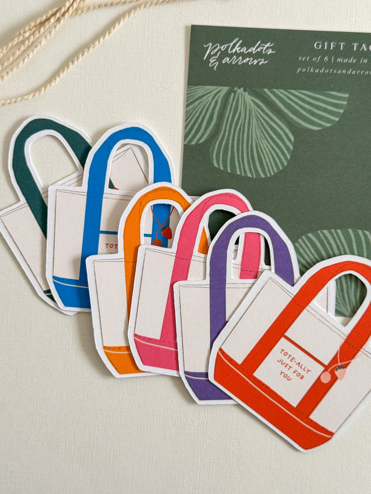 Tote Bag Gift Tag Multi color