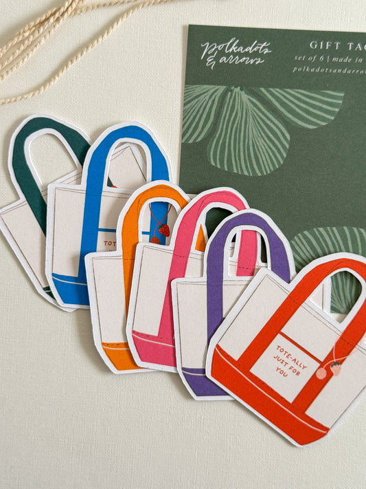 Tote Bag Gift Tag Multi color