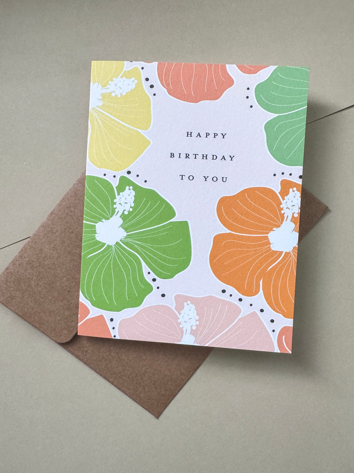 Colorful Hibiscus Birthday Card