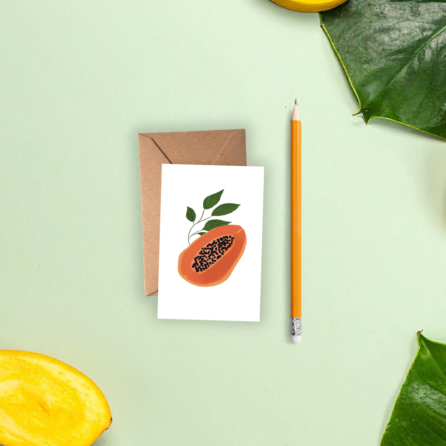 Tropical Fruit Mini Enclosure Card | Papaya