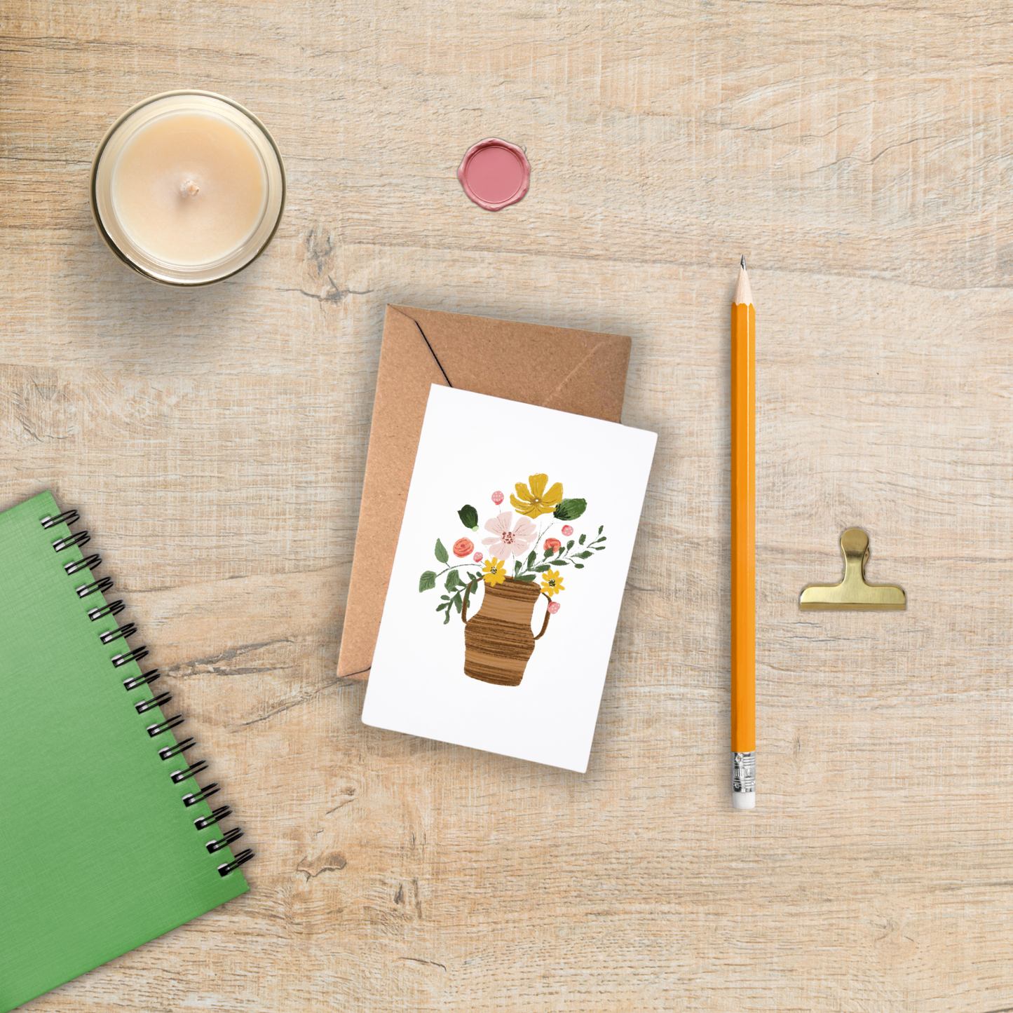 Sweet Floral Bouquet Mini Enclosure Card