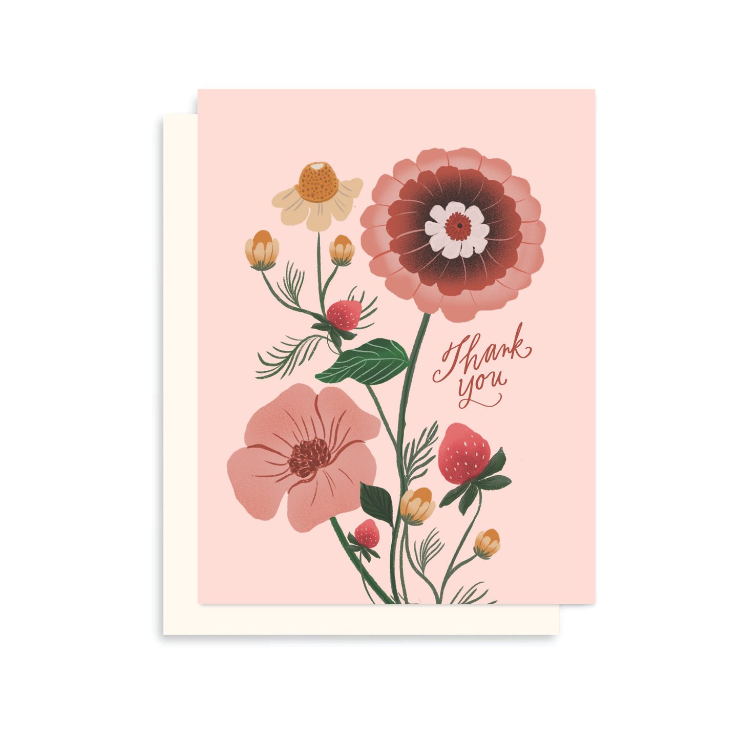 floral and berries illustrated greeting card