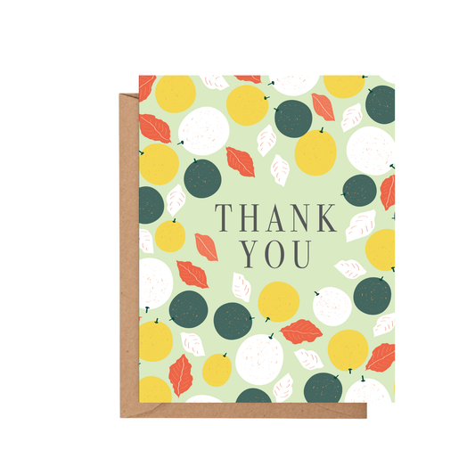 Hawaii thank you card with citrus illustration