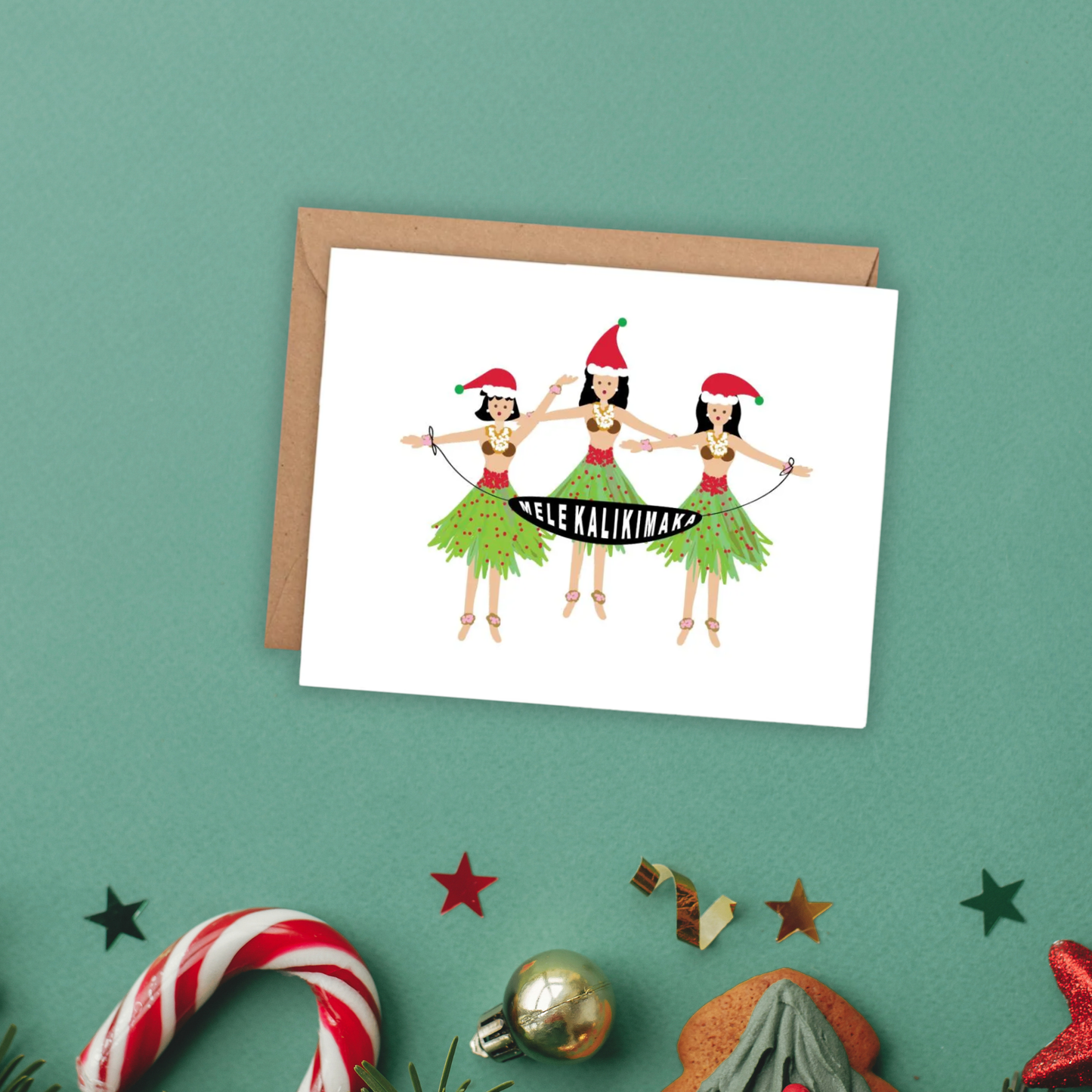 Hula Hawaii Christmas Card