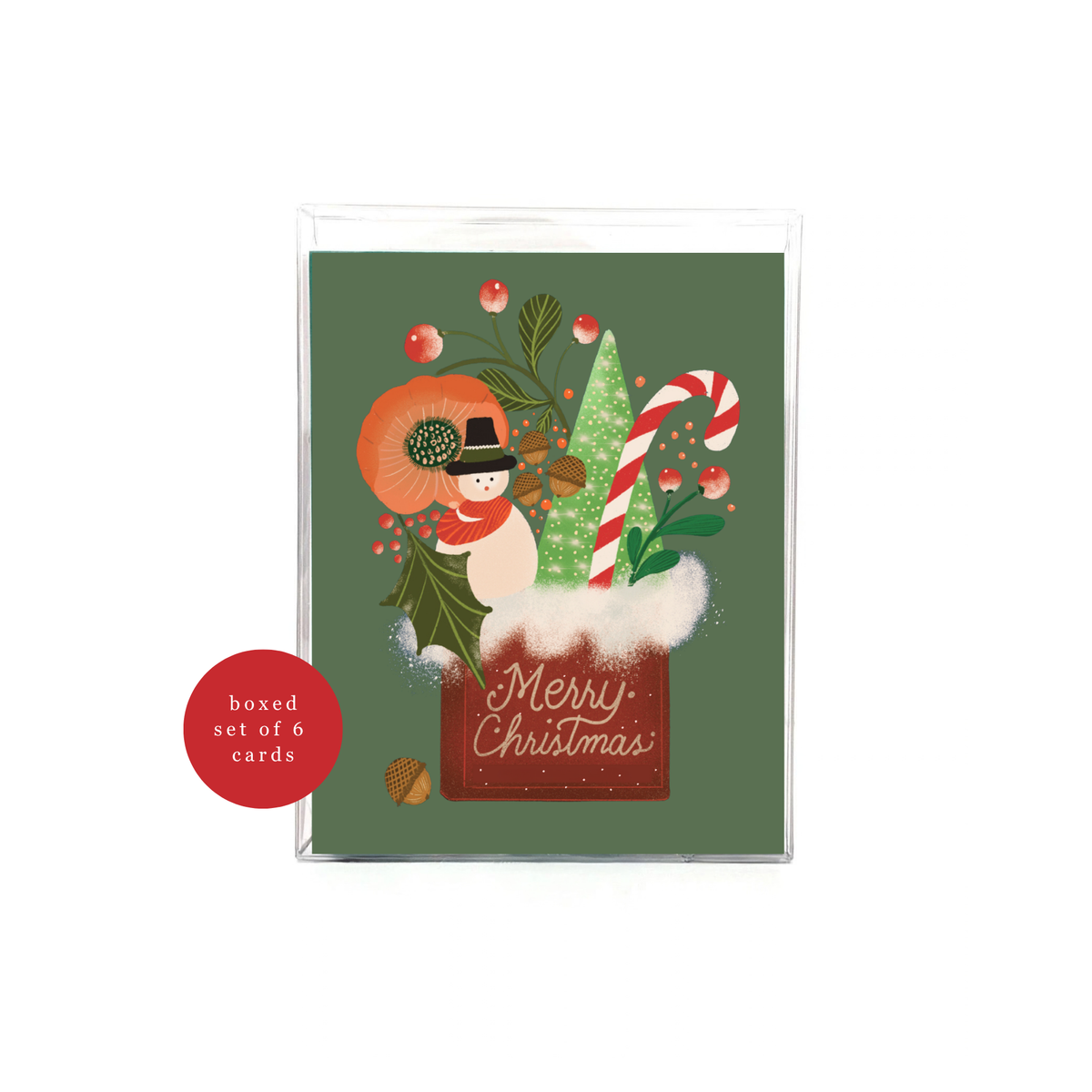 Snowman Vintage Tin Card-Box Set of 6