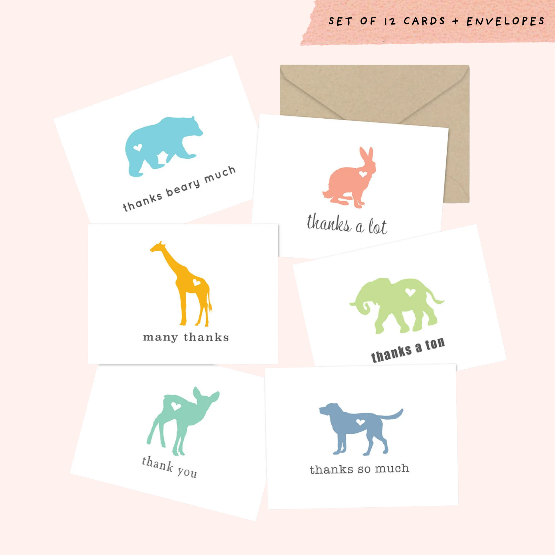whimsical animal stationery cards with envelopes