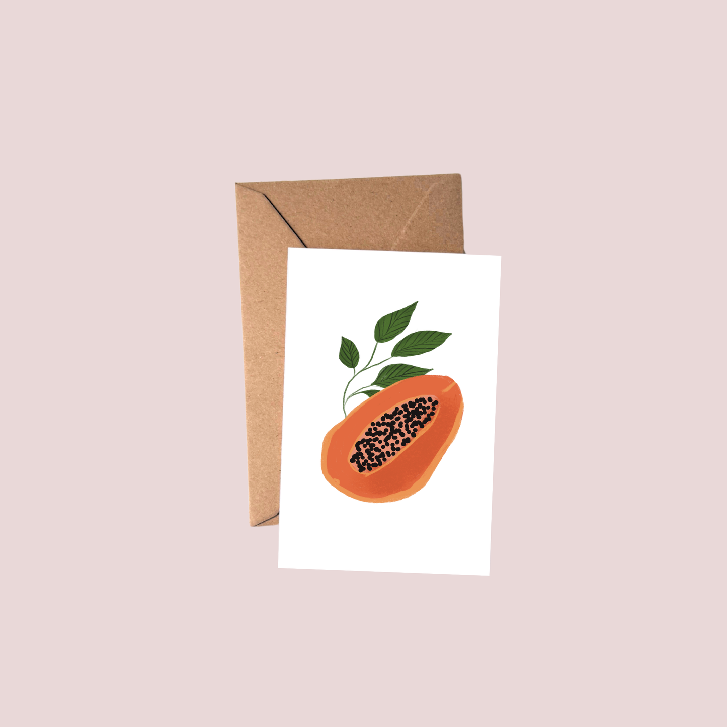 Tropical Fruit Petite Greeting Card | Papaya