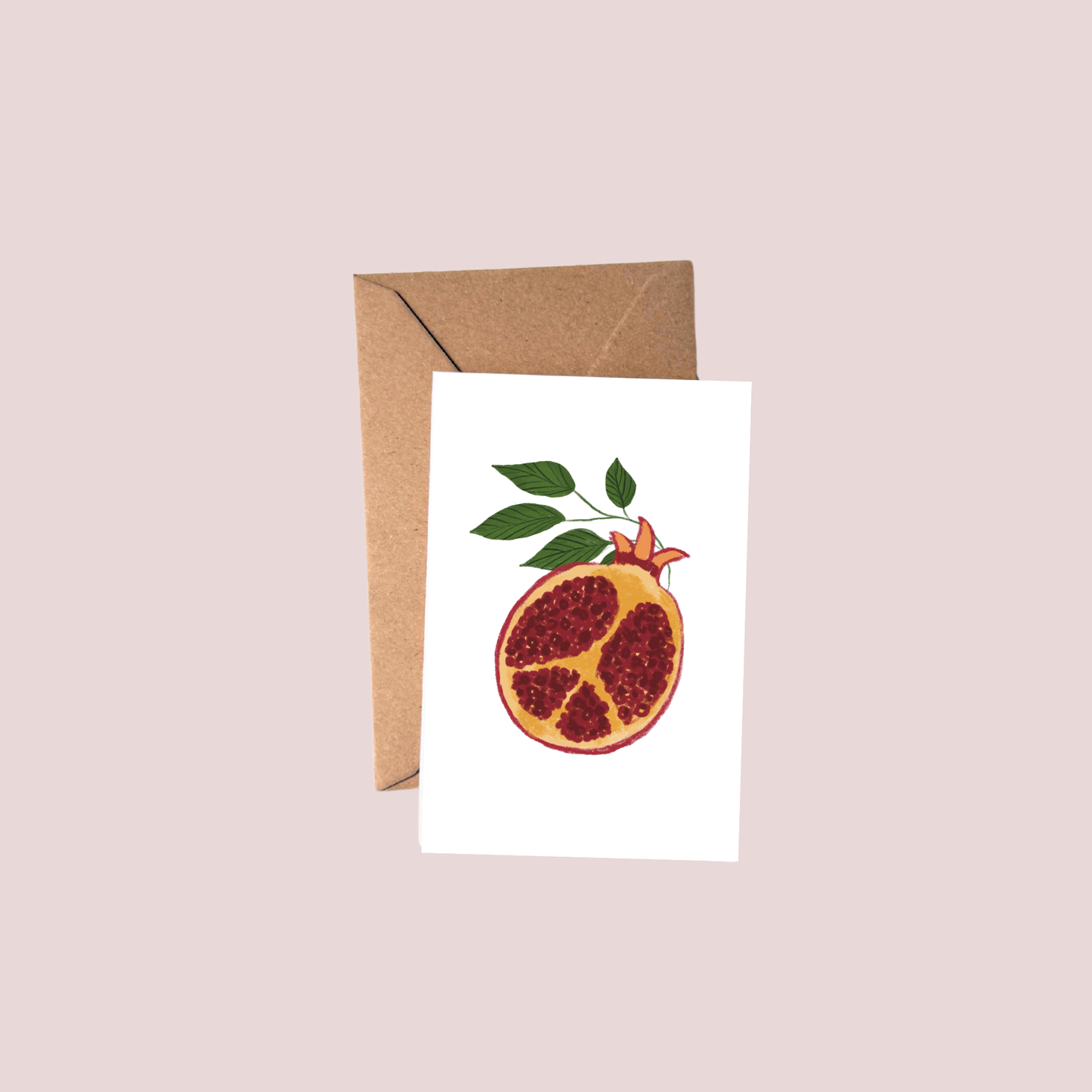 Tropical Fruit Petite Greeting Card | Pomegranate