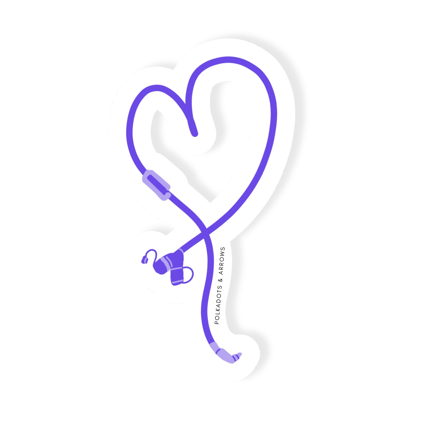 Tubie Heart Vinyl Matte Sticker