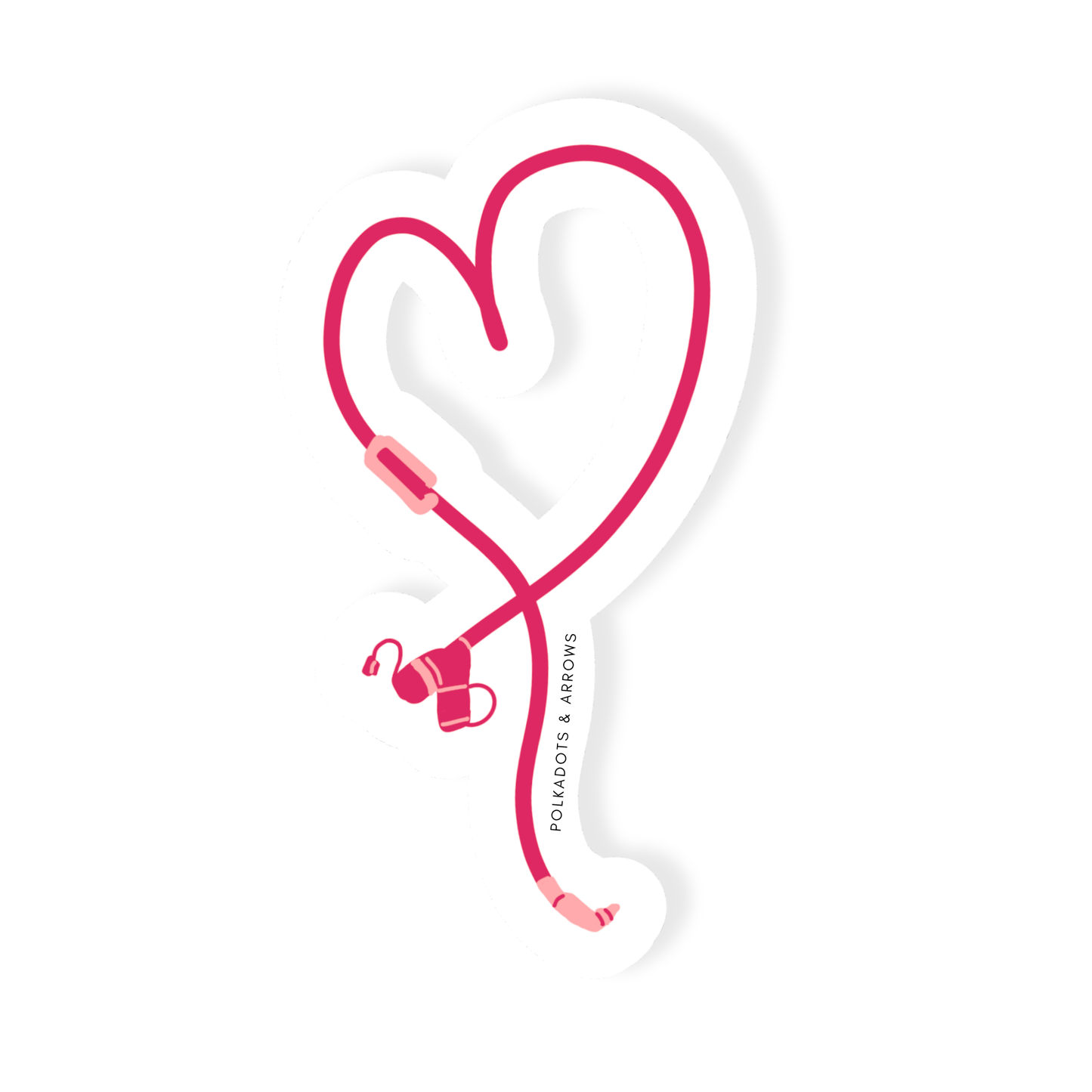 Tubie Heart Vinyl Matte Sticker