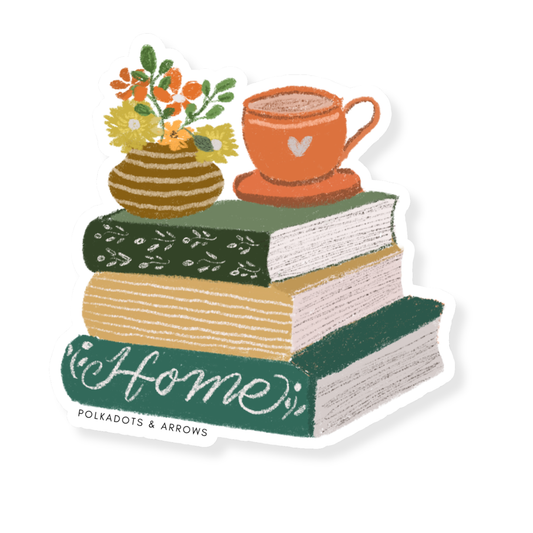 Home with Books Sticker