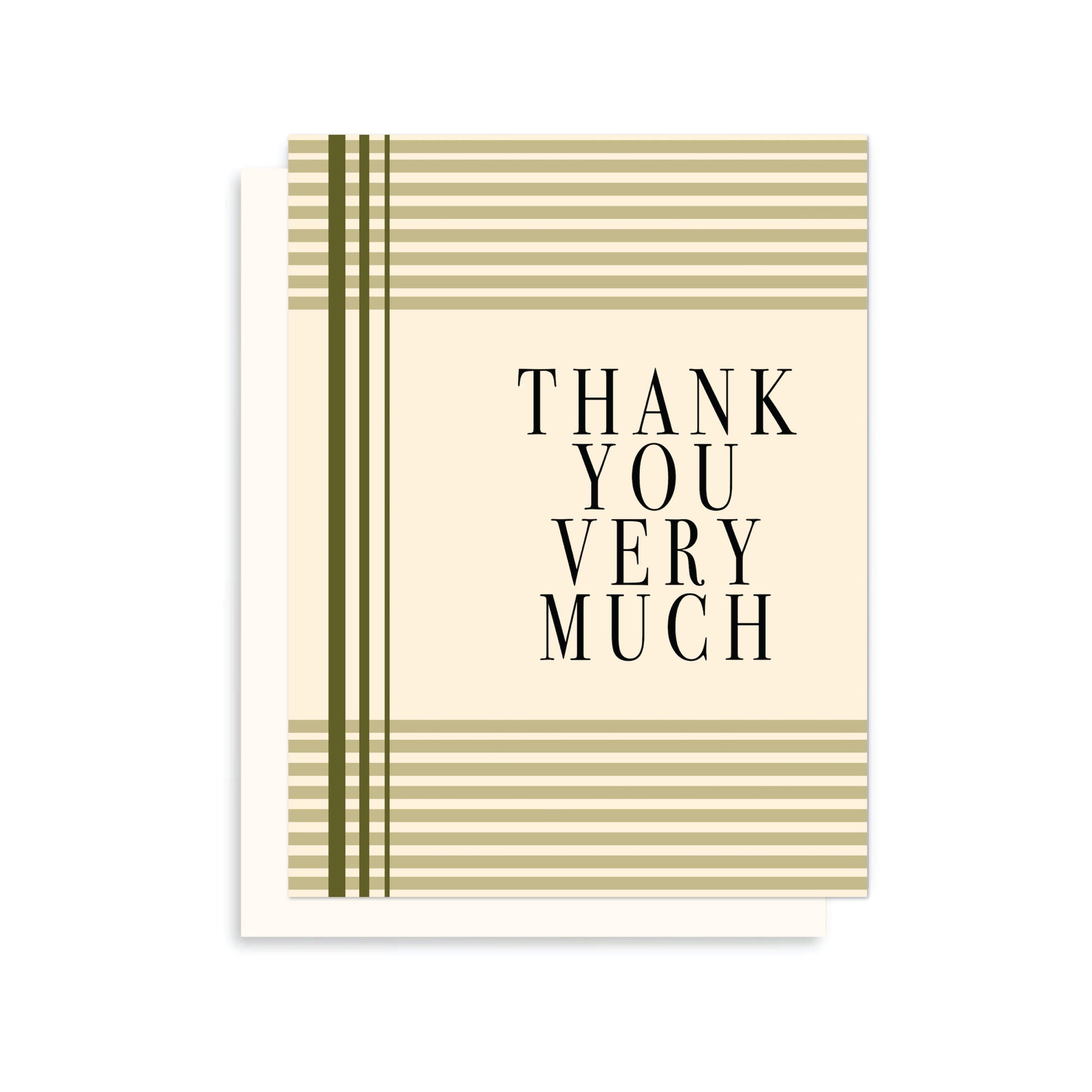 minimalist striped thank you card