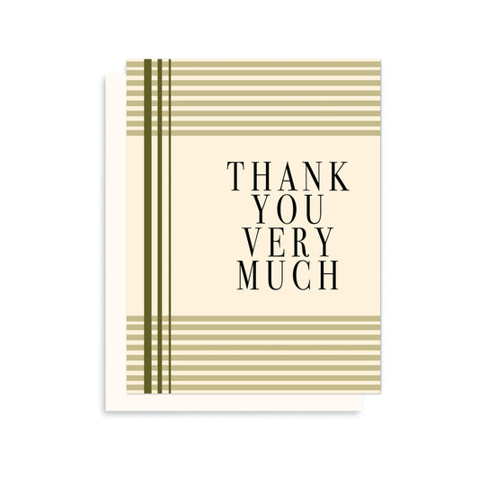 minimalist striped thank you card
